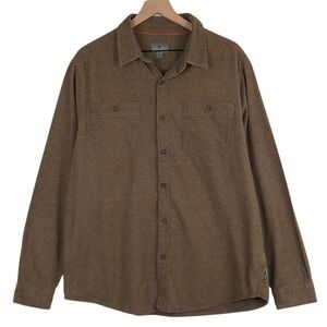 VTG ROYAL ROBBINS Brushed Cotton Shirt Men's Sz XL Brown Long Sleeve Button Up